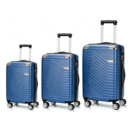 Kit Conjunto 3 Malas De Viagem Pmg Resistente Premium Pequena 10kg E Media 23kg E Grande 32kg Cor Azul Pmg 308