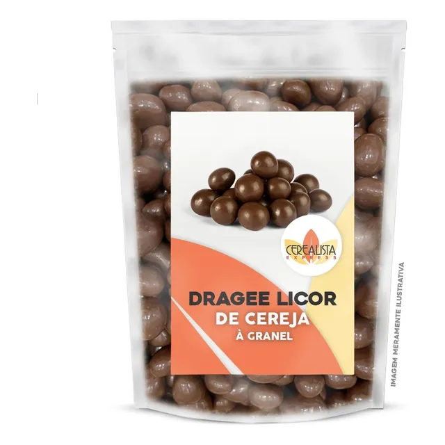 Dragee De Licor De Cereja Com Chocolate Suíço Ao Leite 250g