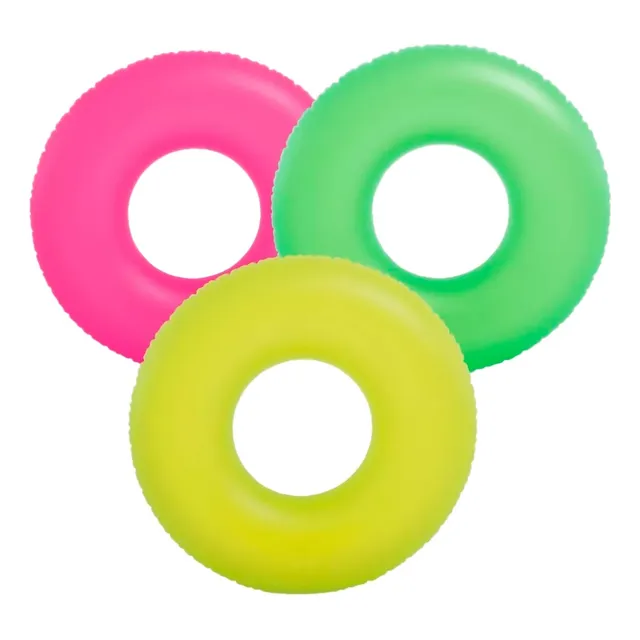 Flotador Llanta Neón Intex 59262 91cm Party Piscina Adultos