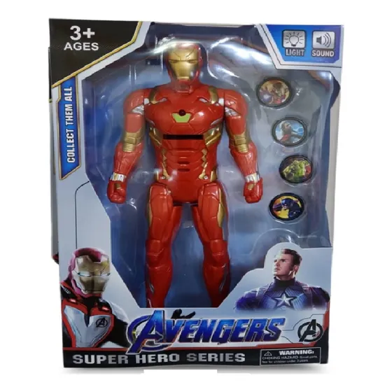 Muñeco Iroman Articulado Marvel 29cm Para Niños No Toxico