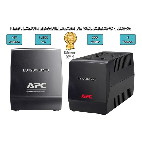 Regulador De Voltaje Automatico Apc 1200va - 8 Tomas -oferta