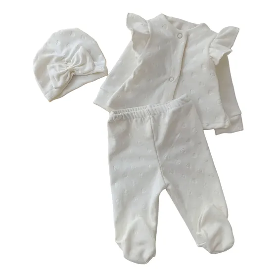 Conjunto Ajuar Invierno Bebe Plush Polar Soft 3 Piezas