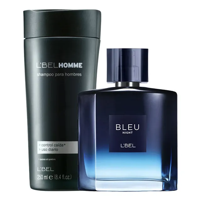 L'bel Bleu Intense Night Perfume De Hombre Con Shampoo