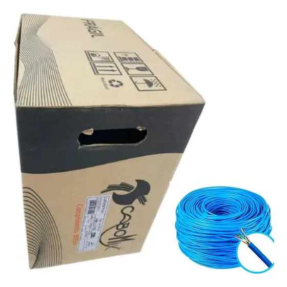 Cabo Cftv Cat5 Cabomix 305m Azul P/ Rede E Alarme 8 Vias