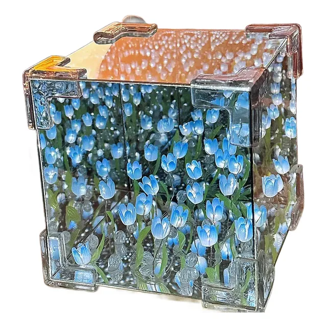 Pack Cubo 03 Lámpara Tulipan Espejo Infinito Para Armar