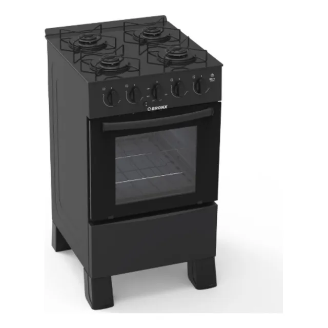 Cocina Bronx Mora Glass Negra A Supergas Color Negro