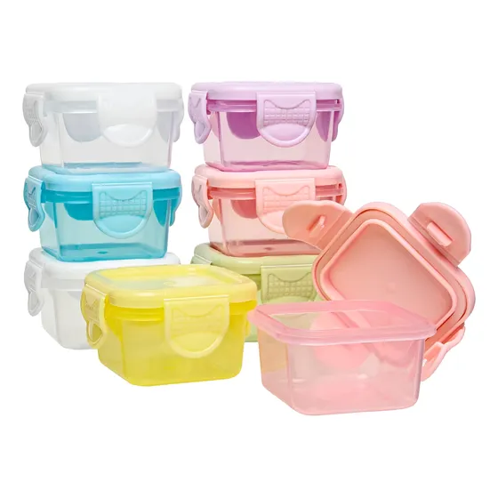 Kit 4 Mini Potes Hermético Antivazamento Freezer Micro-ondas