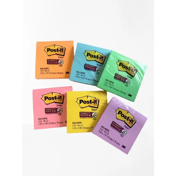 Notas Adhesivas Post-it 3m 6 Color Blocks 7,6 Cm  X 7,6 Cm
