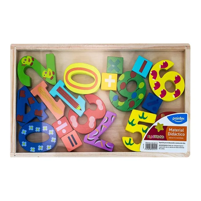 Números En Madera Pintados Niños Niñas Didáctico Colegio