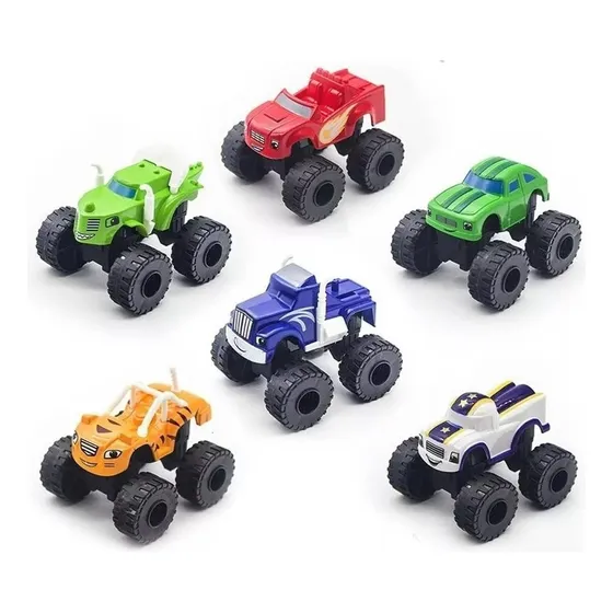 Kit 6 Carrinho Fricçao Blaze Monster Machine Racer Promoção