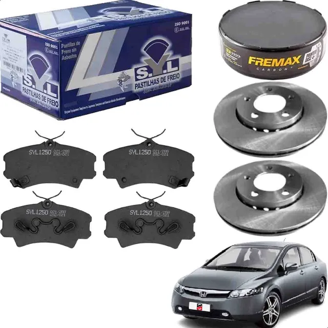 Disco Freio E Pastilha New Civic 1.8 2006 2007 2008 Lxl Lxs.