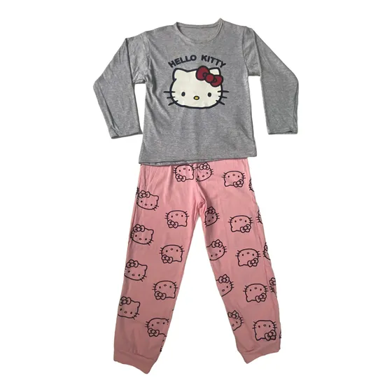 Pijama Kitty Niña Algodón Pantalón Larga 2 Piezas