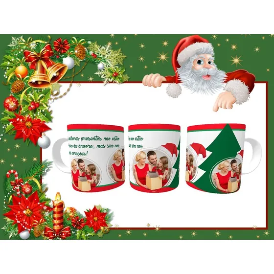 Estampas Natal Canecas 300 Artes Prontas Papai Noel