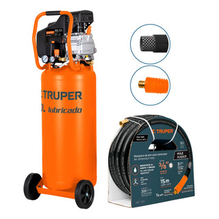 Kit De Compresor Vertical, 3-1/2 Hp + Manguera, Truper Kit De Compresor Vertical, 3-1/2 Hp + Manguera, Truper