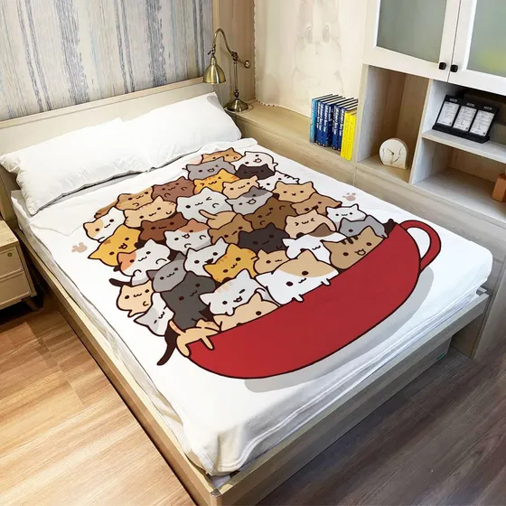 Yisumei Una Taza De Gato Manta Divertida Gatito Café Polar M