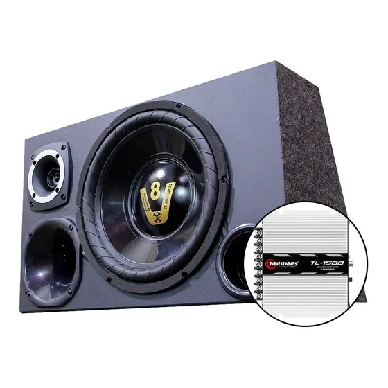 Caixa Trio Som Completa Compet 12 + Modulo Taramps Tl 1500w