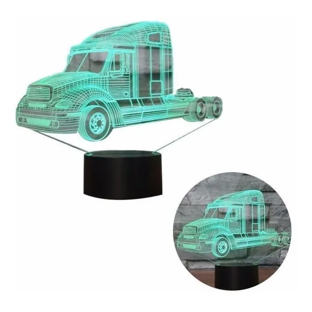 Lampara 3 D Trailer Camion Regalo *evio Gratis*
