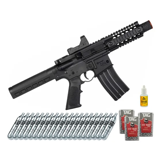 Fuzil M4 Automático Crosman Co2 Pressão 4.5mm + Kit Recargas