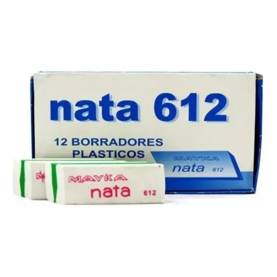 Borrador Nata Rectangular Mayca Caja X12 Unidades