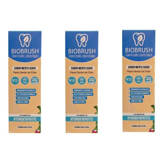 Pack 3 Pasta Dental Natural Menta S/flúor Hydrox. (ha) 100gr