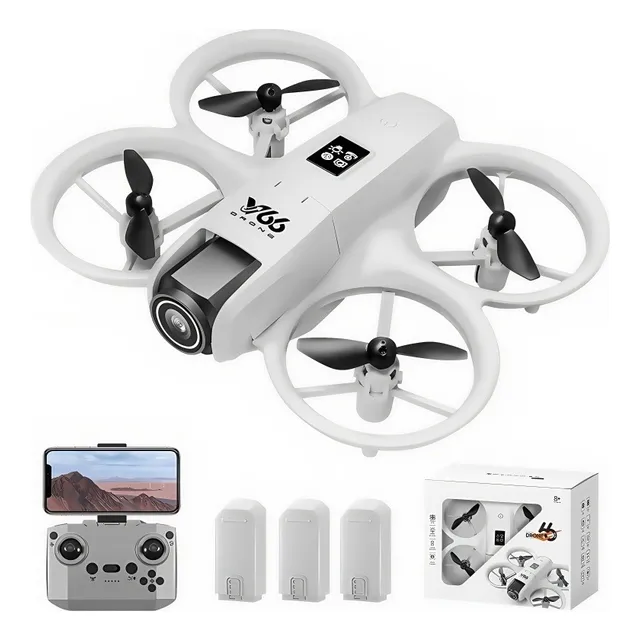 V66 Mini Dron Para Niños Principiantes Cámara Hd 180° Ajusta