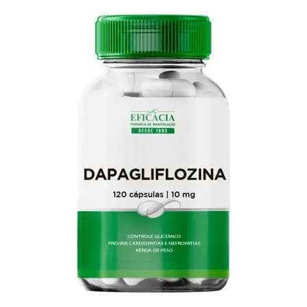 Dapagliflozina 10mg - 120 Cápsulas Controle Glicêmico Sabor Sem Sabor