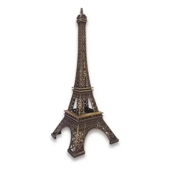 Torre Eiffel Paris Enfeite Miniatura Decoração De Metal 18cm Cor Dourado