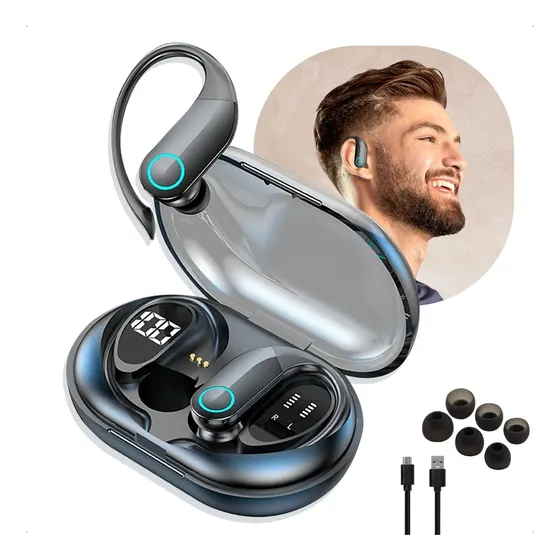 Fone De Ouvido Bluetooth 5.3 S Fio Tws Esportivo Tipo Gancho