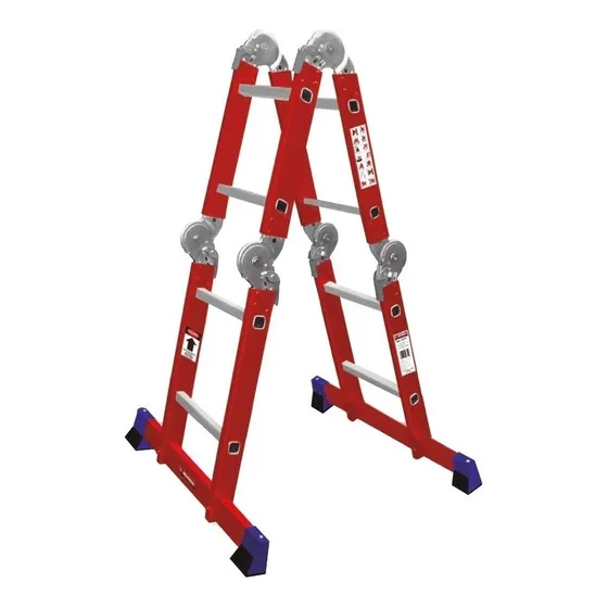 Escalera de aluminio multipropósito Peldaños 706768 naranja