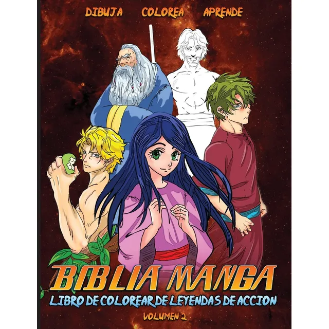 Biblia Manga Leyendas De Acción Vol. 2: Libro Para Colorear