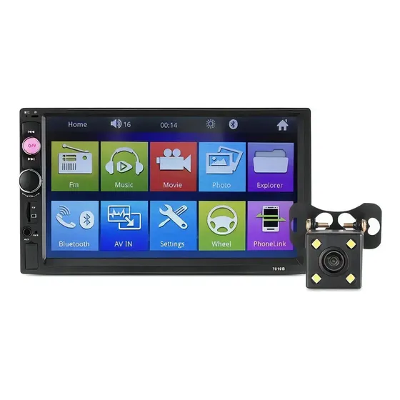 Radio Auto Doble Din CAR HDP5 7'' Táctil MP5 + Cámara Retroceso Bluetooth | Cuotas sin interés
