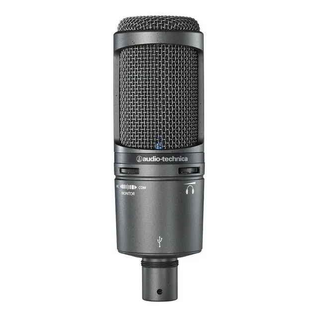 Micrófono Audio-Technica AT2020USB+ Condensador Cardioide color gris
