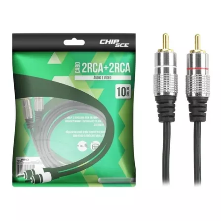 Cabo Performance Sound 018-0743 Audio 2 Rca 10m Profissional Plug Metal Fitz 10 Metros