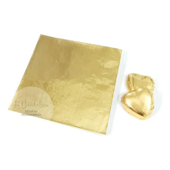 150 Hojas Papel Metalizado Dorado Envolver Bombones Chumbo