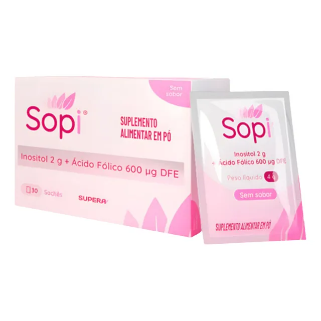 Sopi Ácido Fólico Mio Inositol 30 Sachê Sem Sabor Supera