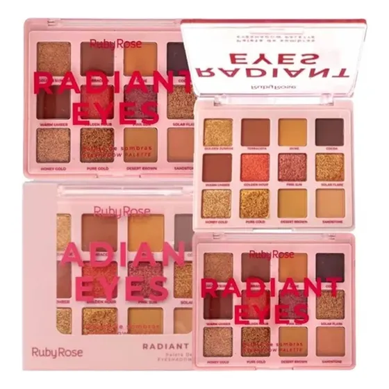Box12 Paleta Sombras Radiant Eyes Hbe2201 Atacado Ruby Rose