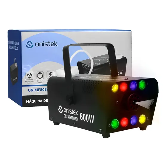 Máquina Fumaça 220v 600w Festa Casamentos Balada 8 Leds Rgb