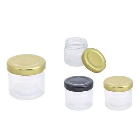 Pack 24 Frasco Conservero Con Tapa Rosca Negro Dorado 25 Ml Color Transparente