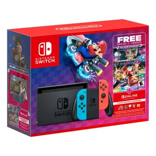 Console Nintendo Switch Neon Red Blue + Mario Kart 8 Deluxe + 3 Meses De Assinatura Nintendo Switch Online Console Nintendo Switch Neon Red Blue + Mario Kart 8 Deluxe + 3 Meses De Assinatura Nintendo Switch Online