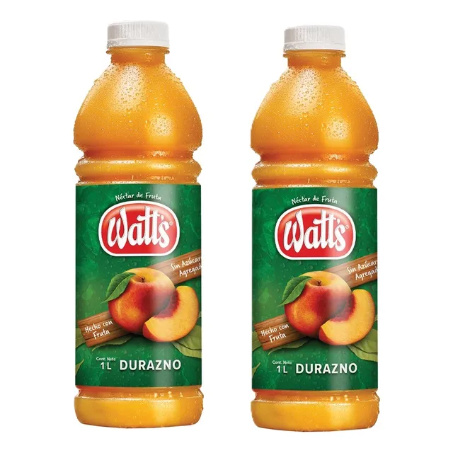 Jugo Durazno Néctar Watt's 1 L. X 2 Un