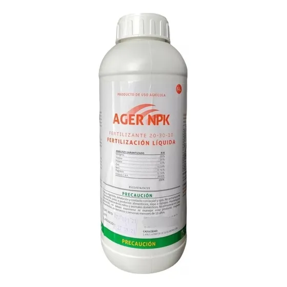 Fertilizante Npk 20-30-10 Nitrógeno Fosforo Potasio 1 Lt
