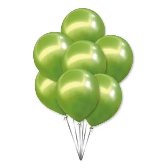 Pack 25 Set De Cumpleaños Globos Cumpleaños Globo Cromado Globo Verde Pasteleriacl