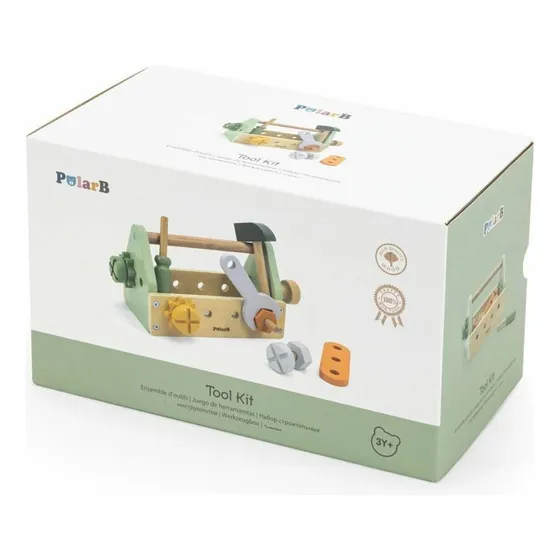 Juguete Caja De Herramientas 17 Pcs En Madera Polar B