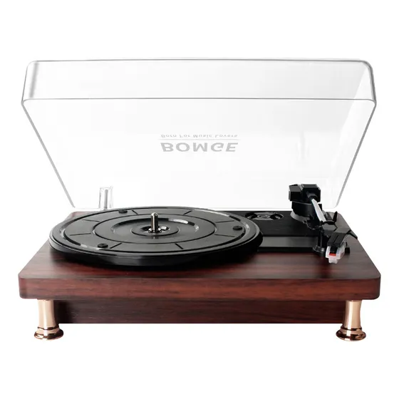 Tocadiscos De Vinilo Retro Portátil Con Bluetooth Bomge Color Marrón