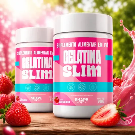 2x Gelatina Slim 90g - Morango
