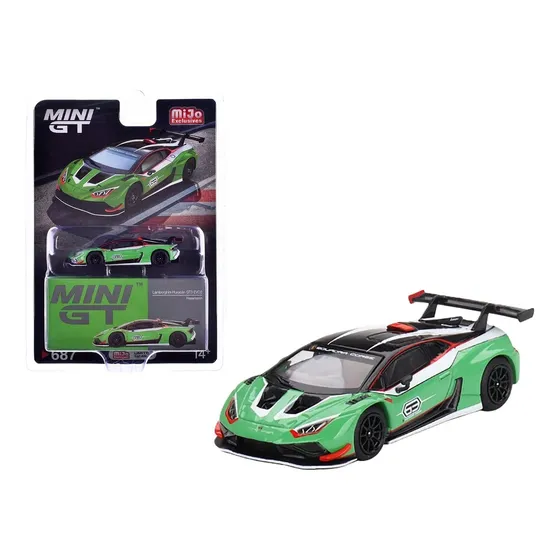 Mini Gt Lamborghini Huracan Gt3 Evo2 Presentation #687 1/64 Color Verde