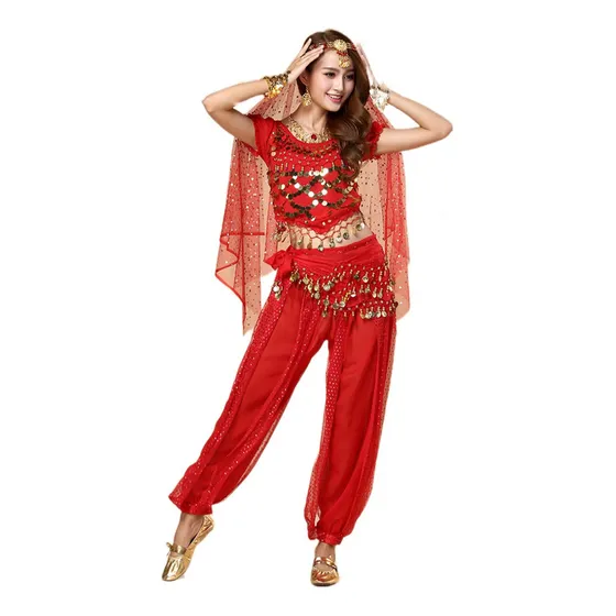 . Trajes De Danza Árabe Bellydance Con Accesorios For Adulto