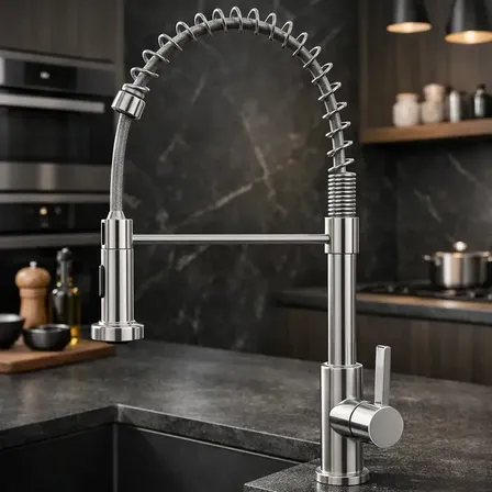 Torneira Cozinha Gourmet De Cozinha 360° Flexível 2 Jatos Mola Luxo Somente agua Fria