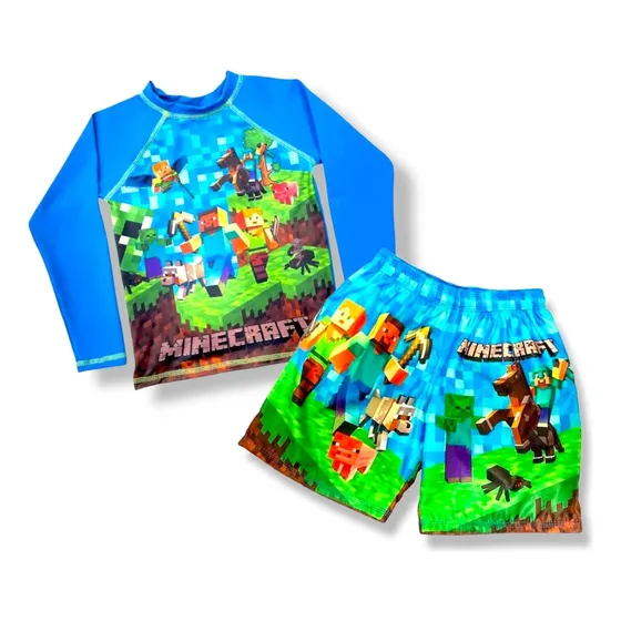 Conjunto De Minecraft - Traje De Baño Para Niños
