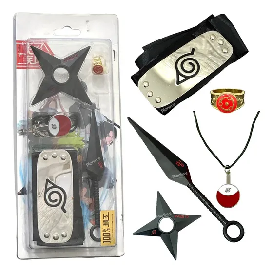 Bandana Naruto Shippuden Kunai Shuriken Metal Anillo Collar 